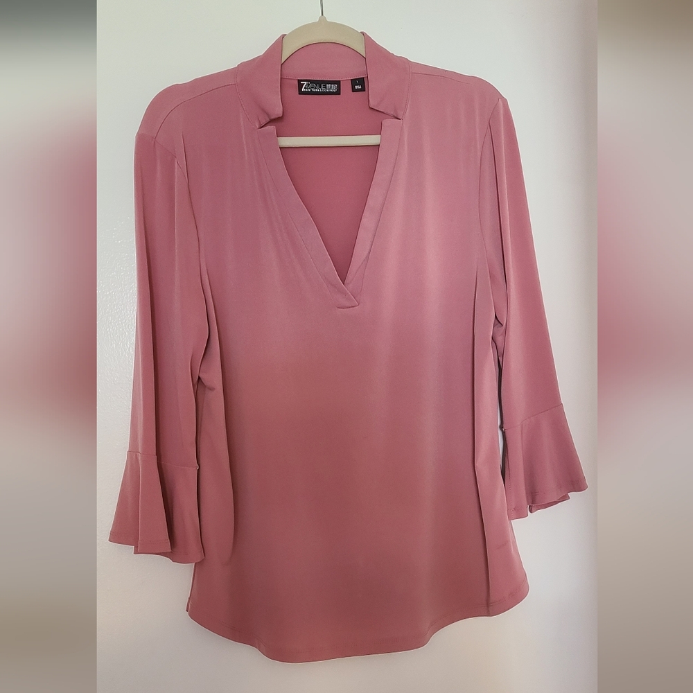 Ny & Co ruffle 3/4 sleeve blouse